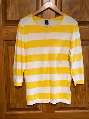 NWT GAP Yellow & White Striped Knit Top